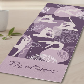 Modern Abstract Boho Aesthetic Purple Yoga Pose Yoga Mat