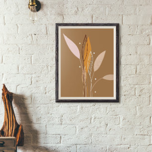 Modern Abstract Boho Floral Plant Art Poster