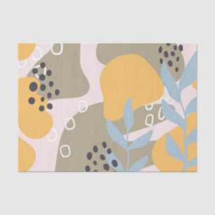 Modern Abstract Botanical Art in Orange and Brown Tissue Paper