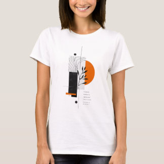 Modern Abstract Botanical Geometric Wall Art  T-Shirt