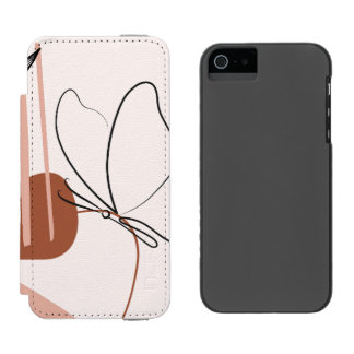 Modern Abstract Botanical Laptop Sleeve, Minimalis Incipio Watson™ iPhone 5 Wallet Case