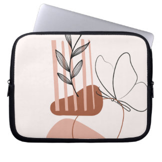 Modern Abstract Botanical Laptop Sleeve, Minimalis Sleeve