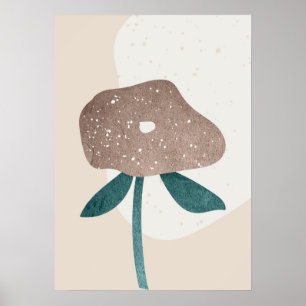Modern Abstract Botanical Leaf Wall Art Poster