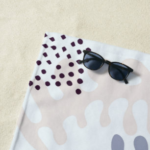 Modern Abstract Botanical Yellow Billy Button Beach Towel