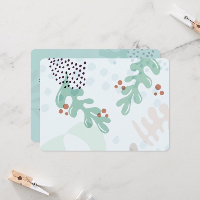 Modern Abstract Botanical Yellow Billy Button Invitation (Front/Back In Situ)