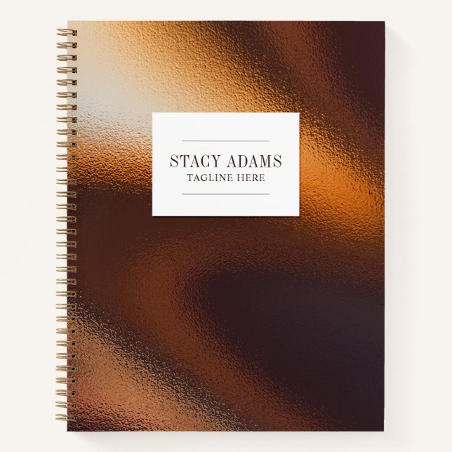 Modern Abstract Bronze Foliage Notebook (Front)