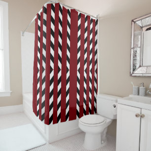 Modern Abstract Brown & White Shower Curtain