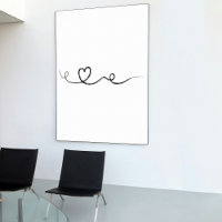 Modern Abstract Brush Heart Continuous Line Art