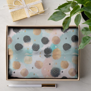 Modern Abstract Brushstroke & Polka Dot Pattern Tissue Paper