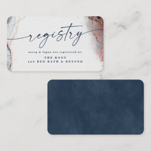 Modern Abstract Burgundy & Navy Wedding Registry Enclosure Card