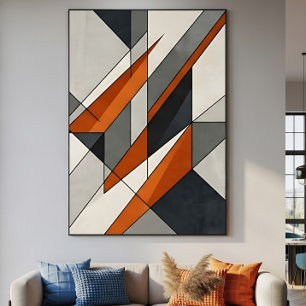 Modern Abstract Burnt Orange Accent Poster