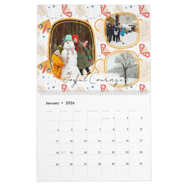 Modern Abstract Butterflies Photo Calendar 2026 (Jan 2026)
