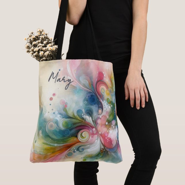 Modern Abstract  Butterfly Spring Colours  Tote Bag (Close Up)