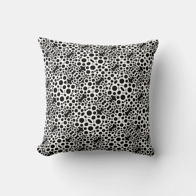 Modern Abstract BW circles pattern Cushion (Front)