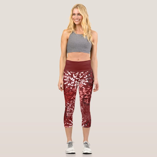 Modern Abstract Capri Leggings (Front)