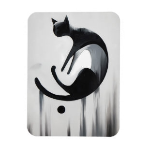 Modern Abstract Cat – Minimalist Design Art Magnet