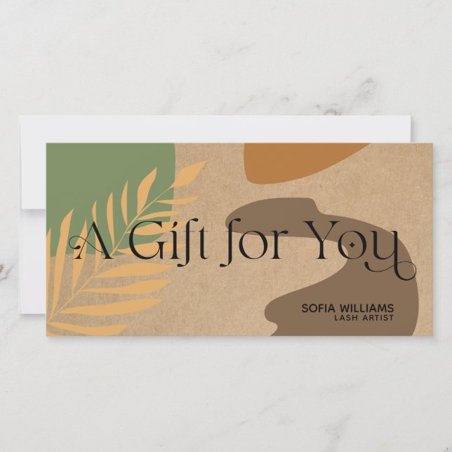Modern abstract Certificate Gift Card (Front)