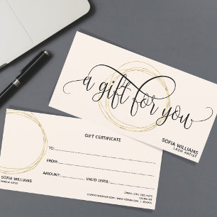 Modern abstract Certificate Gift Card Add Logo