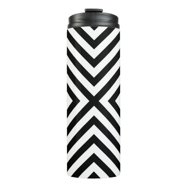 Modern Abstract Chevron Pattern Thermal Tumbler (Front)