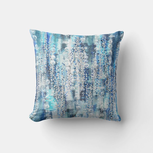 Modern abstract chic blue tones   cushion (Front)
