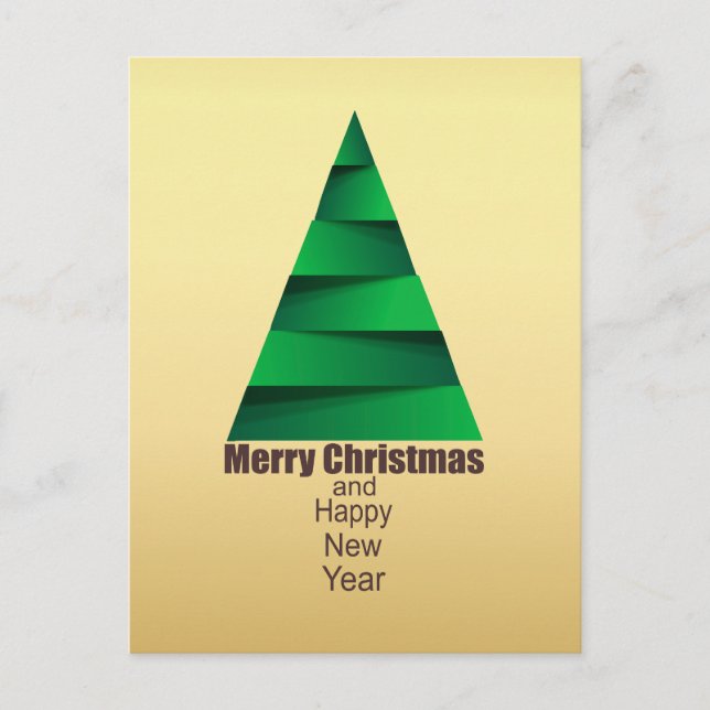 Modern Abstract Christmas Tree Postcard (Front)