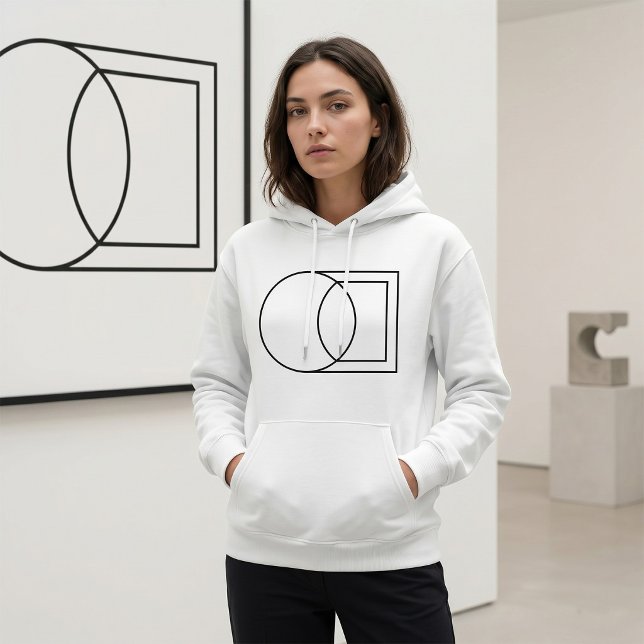 Modern Abstract Circle Square Art  Hoodie (Creator Uploaded)
