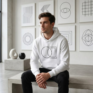Modern Abstract Circle Square Art Hoodie
