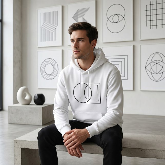 Modern Abstract Circle Square Art  Hoodie (Creator Uploaded)