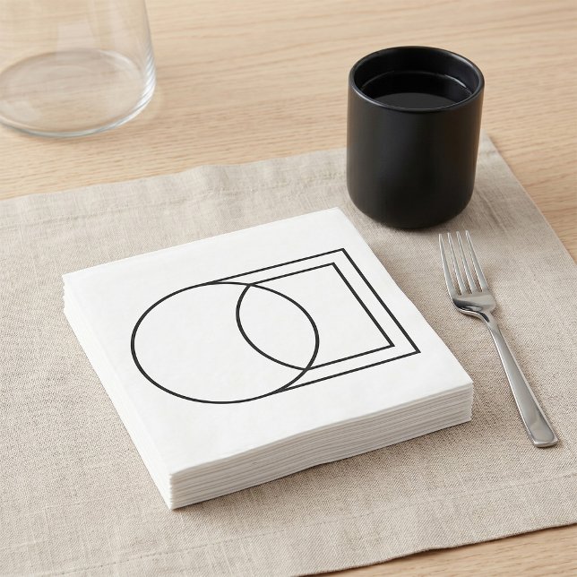 Modern Abstract Circle Square Art  Napkin (Creator Uploaded)
