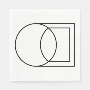 Modern Abstract Circle Square Art Napkin