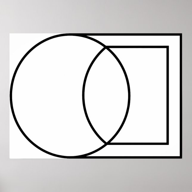 Modern Abstract Circle Square Art  Poster (Front)