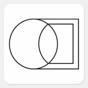 Modern Abstract Circle Square Art  Sticker