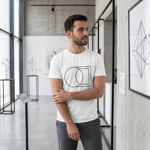 Modern Abstract Circle Square Art  T-Shirt