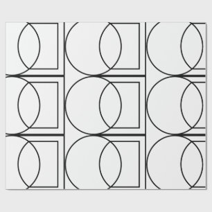 Modern Abstract Circle Square Art  Wrapping Paper