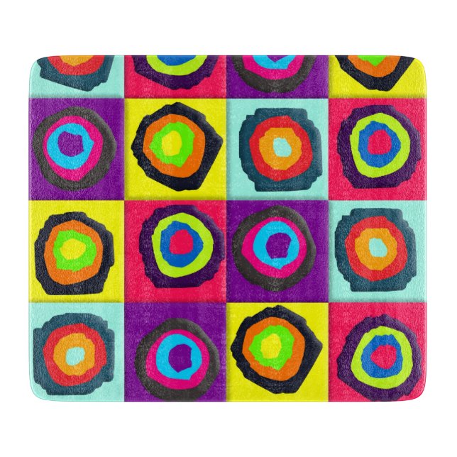 Modern Abstract Circles Pattern Cutting Board (Front)