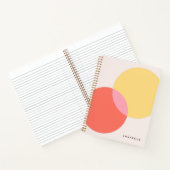 Modern Abstract Circles Red Yellow Pink Minimalist Notebook (Inside)