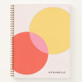 Modern Abstract Circles Red Yellow Pink Minimalist Notebook (Front)