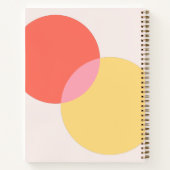 Modern Abstract Circles Red Yellow Pink Minimalist Notebook (Back)
