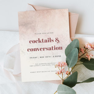 Modern Abstract Cocktails and Conversation Party Invitation