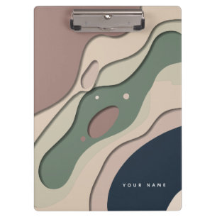 Modern Abstract Collage with Muted Colors Clipboard