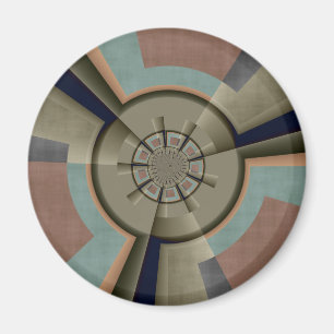 Modern Abstract Color Harmony Fractal Art Graphic Magnet