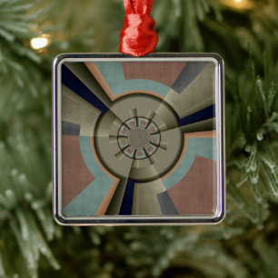 Modern Abstract Color Harmony Fractal Art Graphic Metal Tree Decoration
