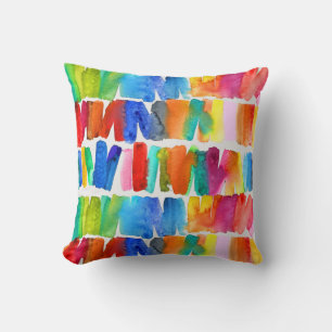Modern abstract color riot crazy colors cushion