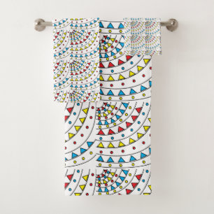 Modern Abstract Colorful Geometric Pattern  Bath Towel Set