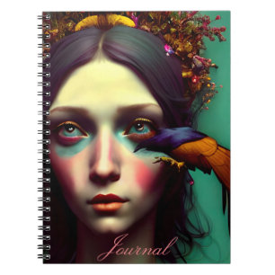 Modern Abstract Colorful Girl Journal
