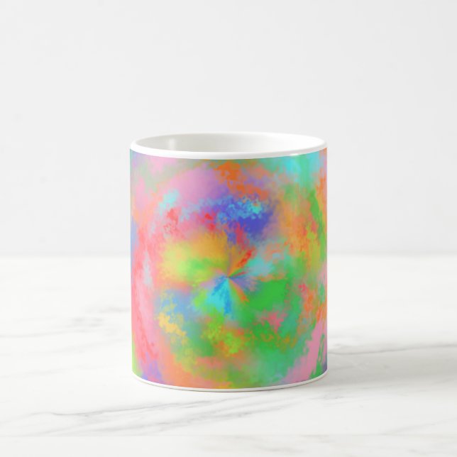  MODERN ABSTRACT   COLORFUL  RAINBOW  COFFEE MUG (Center)