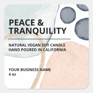 Modern Abstract Colour Block Soy Candle Labels