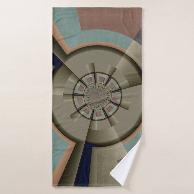 Modern Abstract Colour Harmony Fractal Art Graphic Bath Towel (Bath Towel)