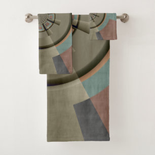 Modern Abstract Colour Harmony Fractal Art Graphic Bath Towel Set