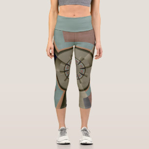 Modern Abstract Colour Harmony Fractal Art Graphic Capri Leggings